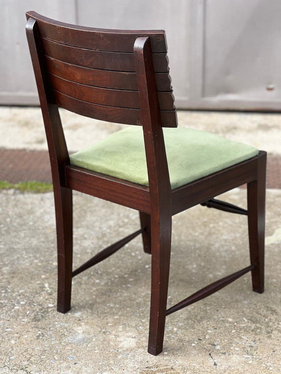 Image 1 of Set van 6 Art Deco Stoelen Toegeschreven aan Gaston Poisson 1940