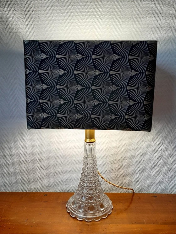 Image 1 of Art Deco lamp with custom-made rectangular lampshade