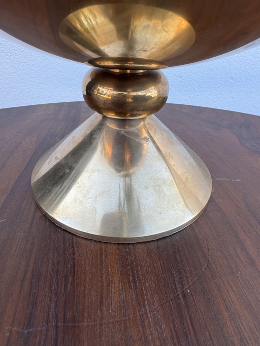 Lampada da tavolo alogena in bronzo massiccio degli anni '80.