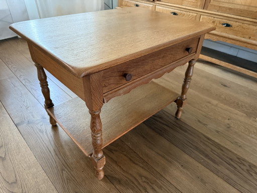 Danish Mid-Century Oak Sewing / Side Table by Henning Kjærnulf (1960s) – opbergkast, Wood (photo 2 of 7)