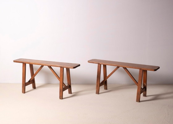 Image 1 of Par de bancos franceses del siglo XIX