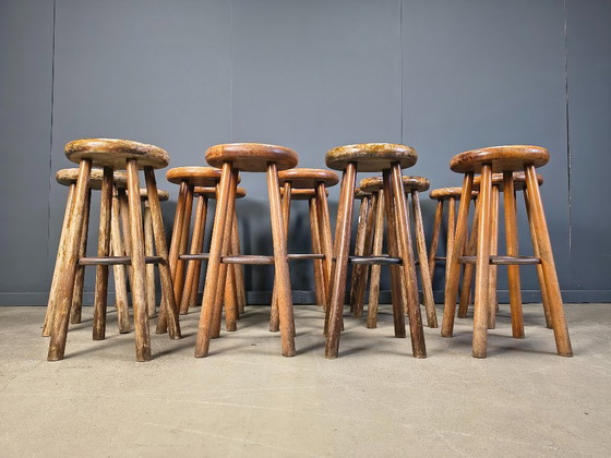 Image 1 of Sgabelli da bar brutalisti vintage, set di 14 - anni '60