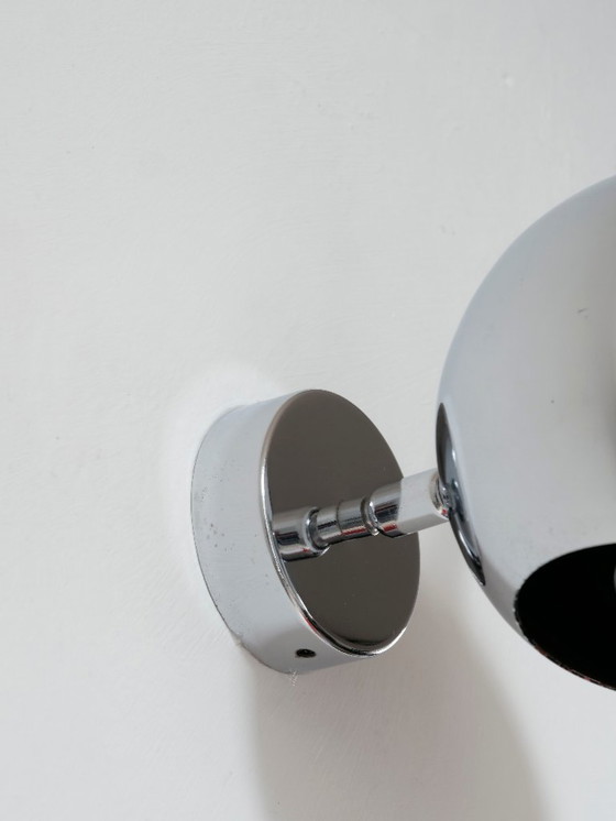 Image 1 of Aplique de pared cromado Eyeball, diseño italiano, años sesenta