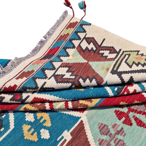 Maimana Kilim Tapijt | Turkse Stijl Handgeweven Vlakweefsel | Wollen Vloerkleed | Handgemaakt Tapijt | 80 × (photo 7 of 12)