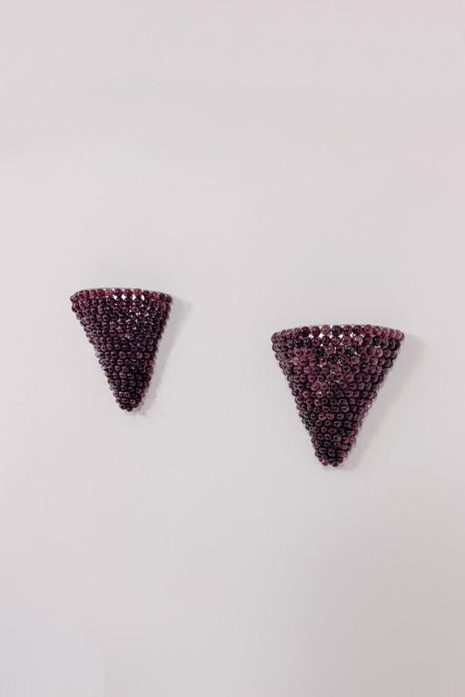 Paar Vintage Glasperlen Wandleuchten, Frankreich 1970