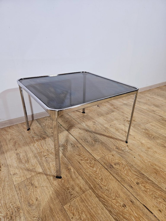 Image 1 of Mid-Century Modern Coffee Table – Chrome and Smoked Glass, Italy, 1970s.
