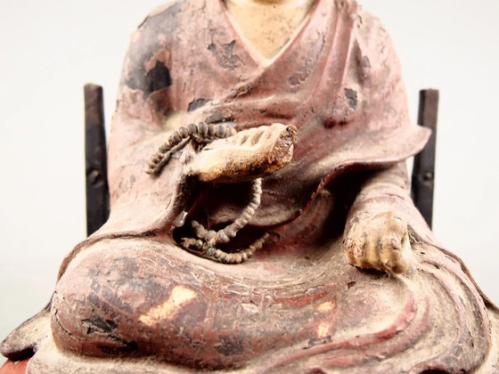 Antique Kobo Daishi Statue in Zushi Shrine – Japan Edo Period Buddha – Sculpture, Wood (photo 8 of 40)