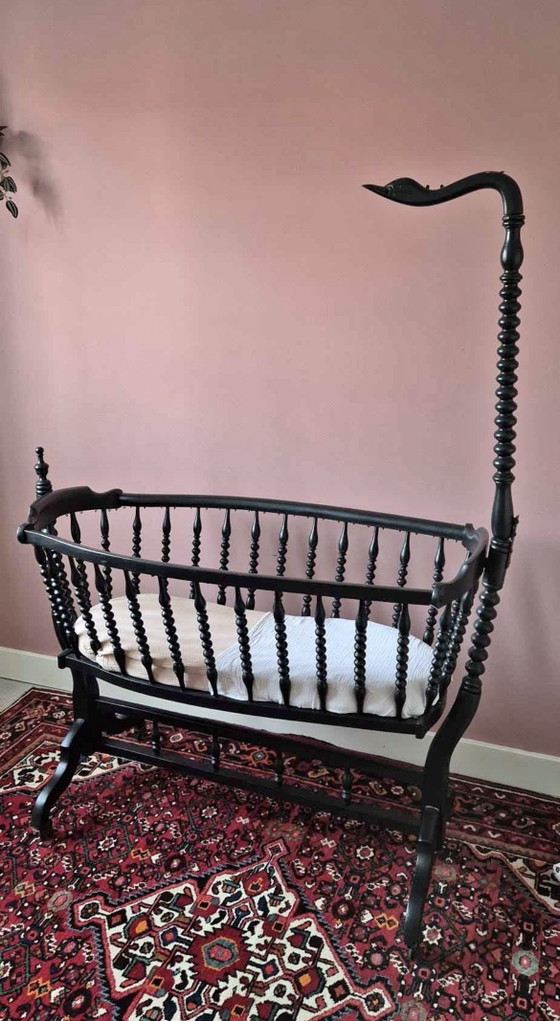Berceau vintage français pour bébé – Lits 1 personne, Wood (photo 4 of 6)
