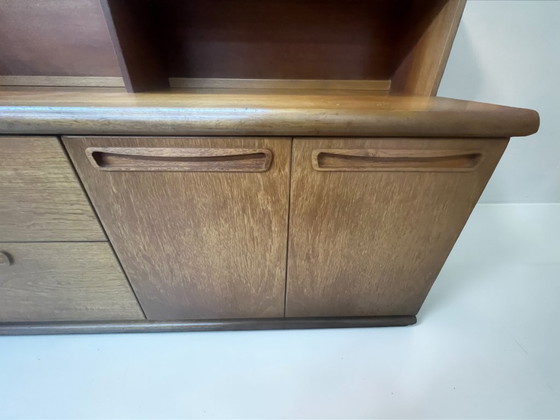Image 1 of Mid Century Teak Schrankwand, 1960er Danish Style, Vintage Sideboard mit Regalen & Barfach, Modulares Möbel 