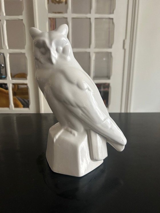 Image 1 of white ceramic owl