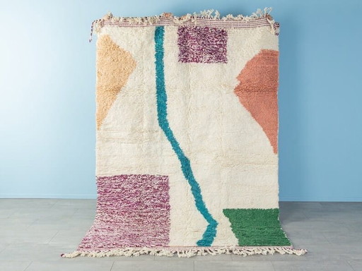 Traditioneller beni ouraine atlas Berber Teppich mit farbigen Mustern 250/350 cm