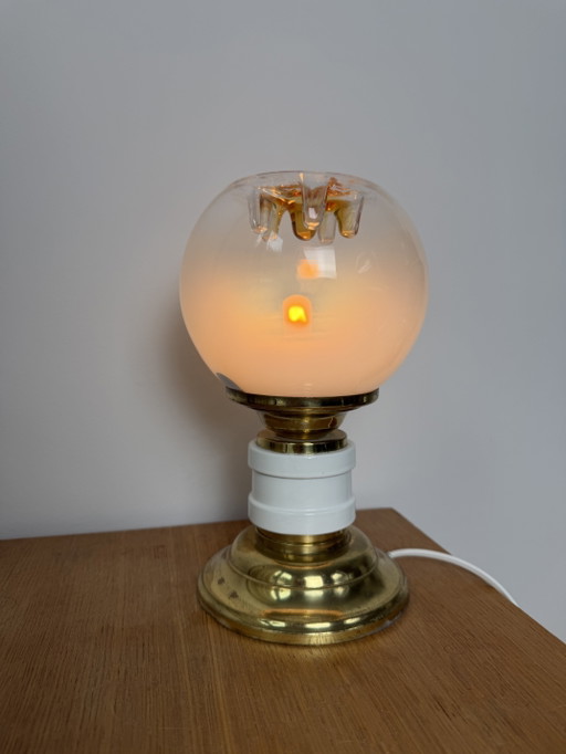 Lampada da Tavolo Vintage Mazzega Murano Vetro Anni '70 Space Age / Mid-Century Modern