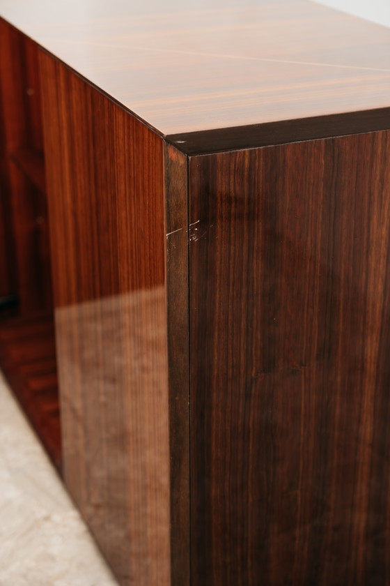 Image 1 of Monumental Rosewood Sideboard Zebrawood Lacquered Mid-Century Design 1970
