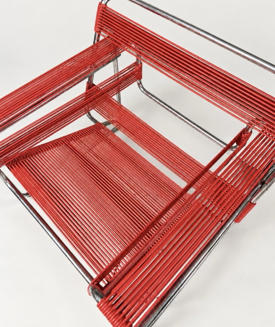 Sedia Wassily Vintage, Cordino Spaghetti Rosso, Italia, Poltrone, Cromo, Altro (foto 9 di 10)