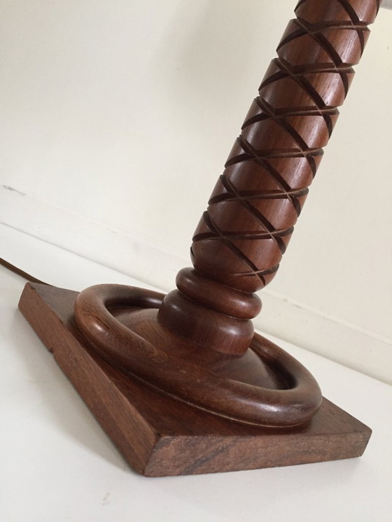 Image 1 of LAMPE Art Déco PALISSANDRE Sculpté