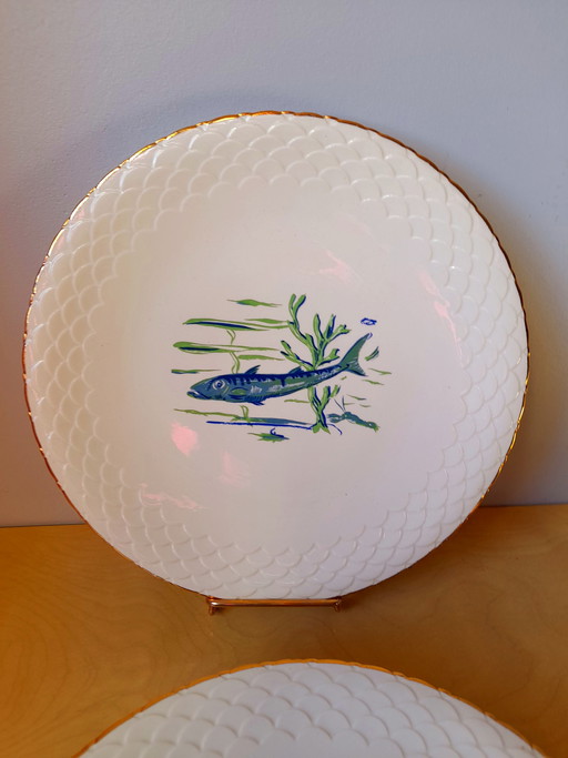 Limoges porcelain fish plates