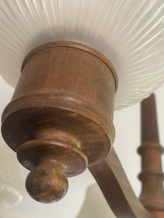 Image 1 of Art Deco Holzkronleuchter