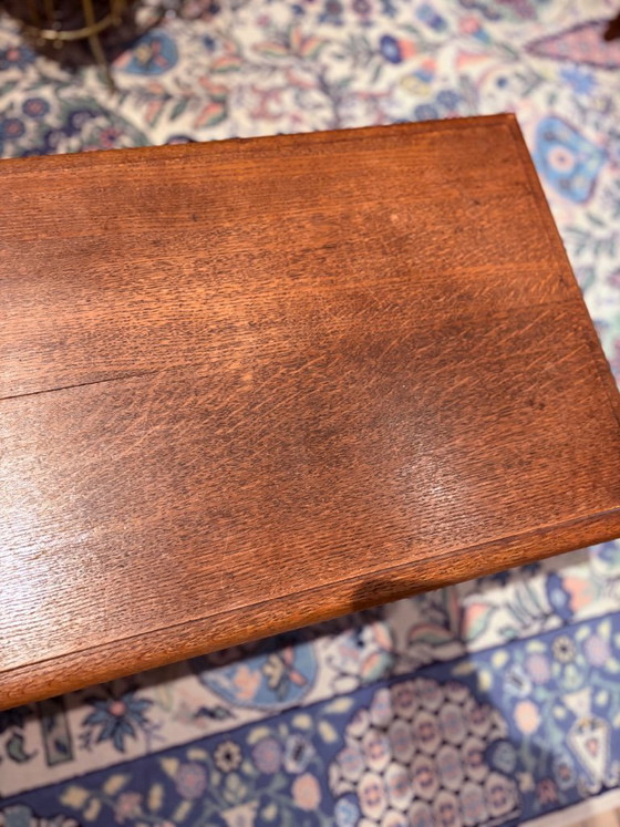 Image 1 of Table basse/banc caractéristique en chêne massif de style néo-Renaissance