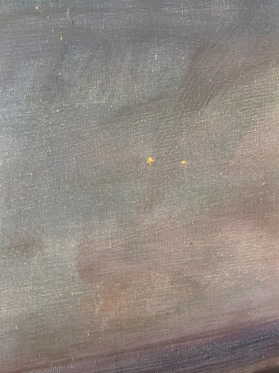 Vintage zeegezichtschilderij van Klein – Maanverlichte oceaan – jaren 1980 – Ingelijst (photo 4 of 5)