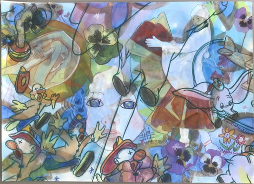 Cora Westerink - Technique mixte sur papier 50 x 70 cm
