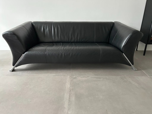 Rolf Benz RB 322 3-Zits Zwart Leer