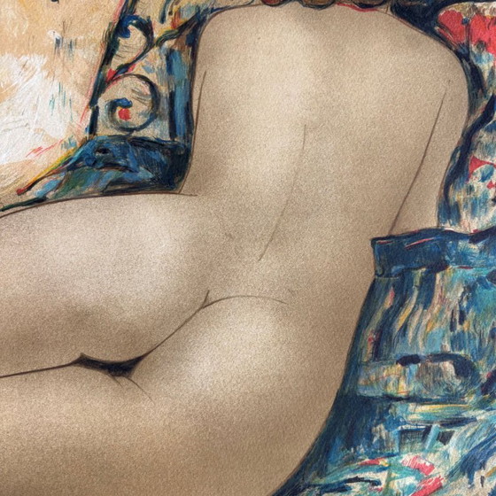 Image 1 of Lithografie eines weiblichen Aktes von Alain Bonnefoit, Frankreich, nach 2000