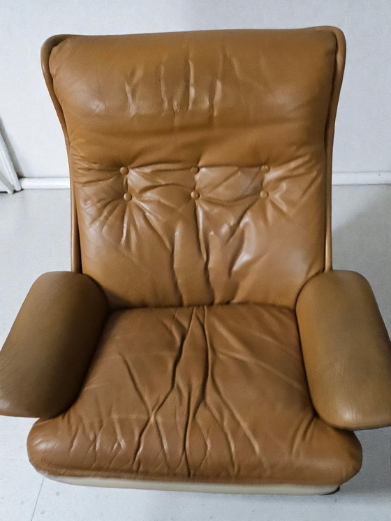 Image 1 of Set di 2 poltrone di design in pelle, poltrona lounge Airborne Orchid, anni '60