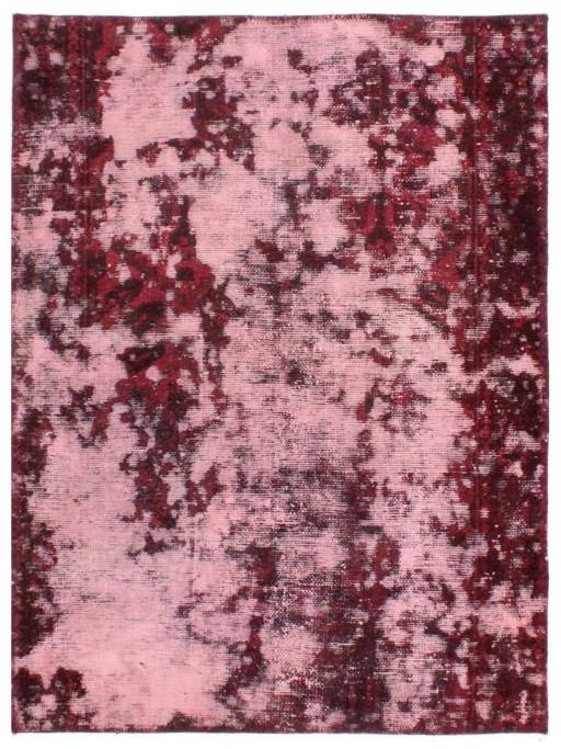Tapis Oriental Noué à la Main Vintage Art Design Classique & Relief 125 x 94 cm Couleur Rouge