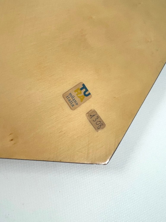 Image 1 of Aldo Tura Side Table Goat Leather Italy