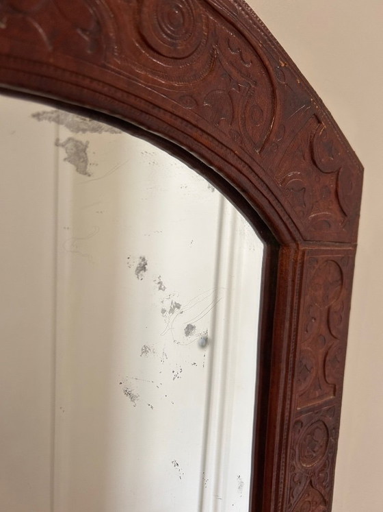 Image 1 of embossed leather mirror, 1970