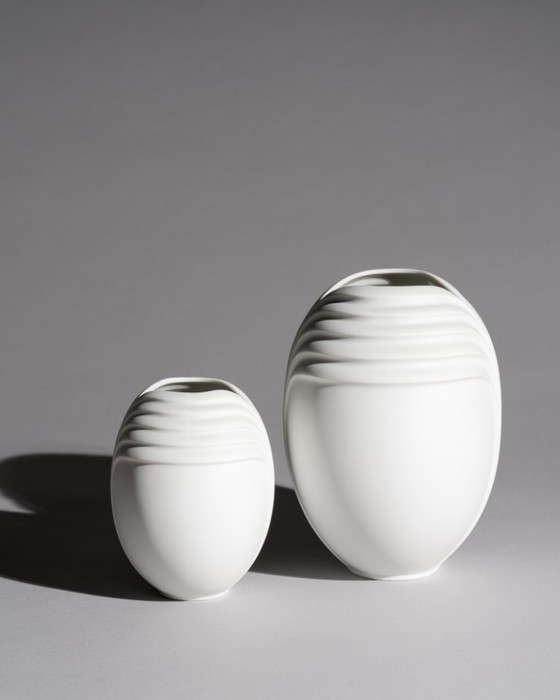 Image 1 of Rosenthal Studio-Linie Bisque Porcelain Vase Duo by Uta Feyl Minimalist Chic