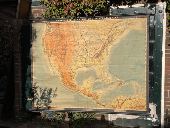 Image 1 of Carte murale/carte vintage XXL des États-Unis et de l'Amérique centrale