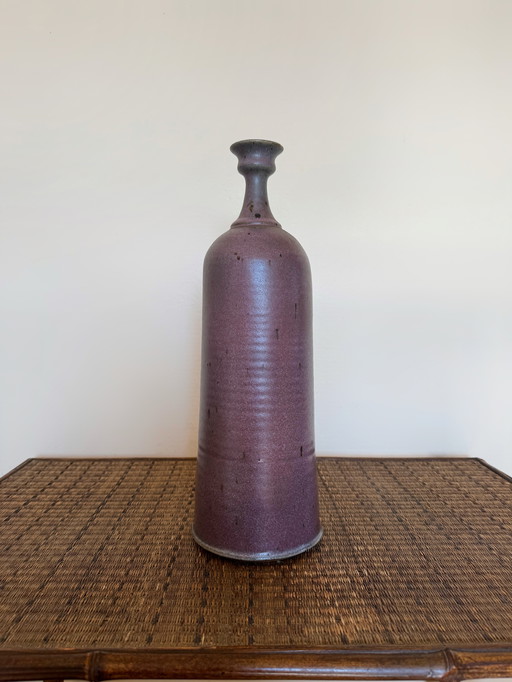 Christian Deville mauve stoneware vase