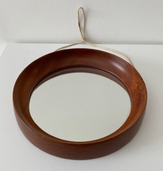 Denemarken Teakhouten Mid Century Spiegel – Wood, Glass (photo 7 of 7)