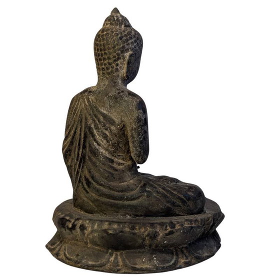 LOTE 122 – Buda tibetano de bronce, figura ritual fragmentaria con signos de uso – Esculturas, Bronze (photo 4 of 10)