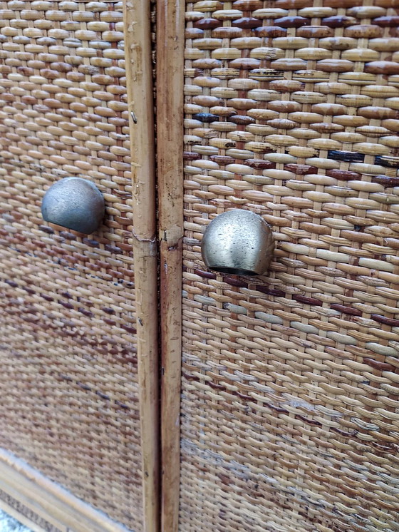 Credenza libreria vintage anni '70 in bambù e rafia – Credenze con vetrina (photo 5 of 10)
