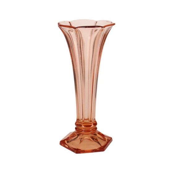 Pink Rosaline Art Deco Vase VSL Luxval Americain 23cm – Glass (photo 13 of 13)