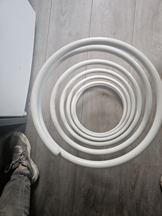 Image 1 of Lampadaire vintage WOJA en spirale, blanc.