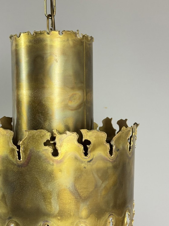 Image 1 of Brutalist Brass Pendant Lamp, Model 6407 by Svend Aage Holm-Sørensen for Holm Sørensen, Denmark, 1960s