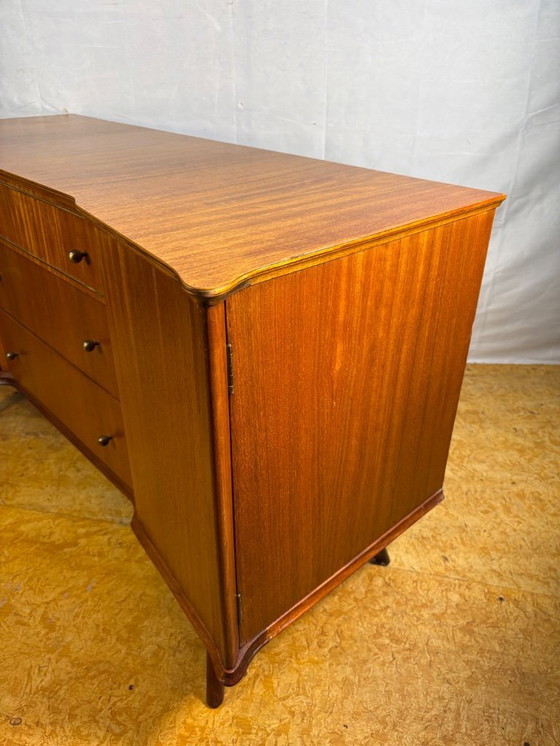 Image 1 of Mid-Century Retro Vintage Teak Sideboard by William Lawrence 1960  Elegant Storage • Beautiful Teak Grain • British Mid-Century 