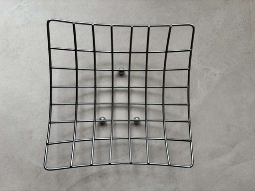 Memphis Fruit bowl chromed wire steel 1980s