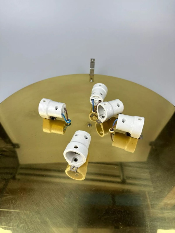 Image 1 of Lámpara de techo de los años 60 y 70, plafón empotrado de cristal de hielo Hillebrand