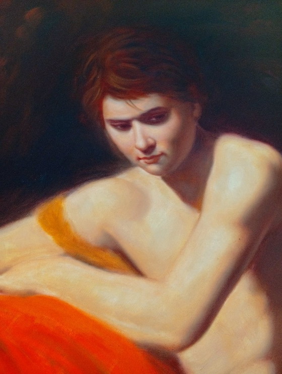 Image 1 of Pair of museum-quality oil paintings on canvas, classical reproductions