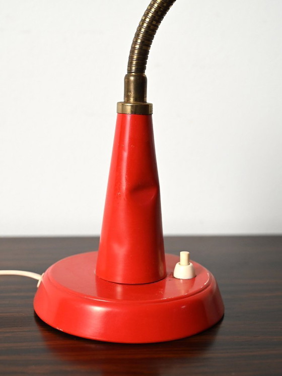 Image 1 of Gemi red Scandinavian table lamp, 1960s