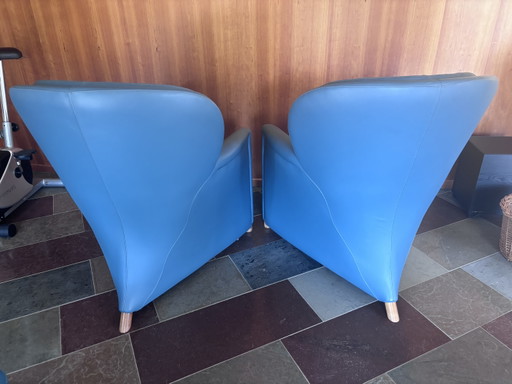 Fauteuils Leolux + pouf « Excalibur »