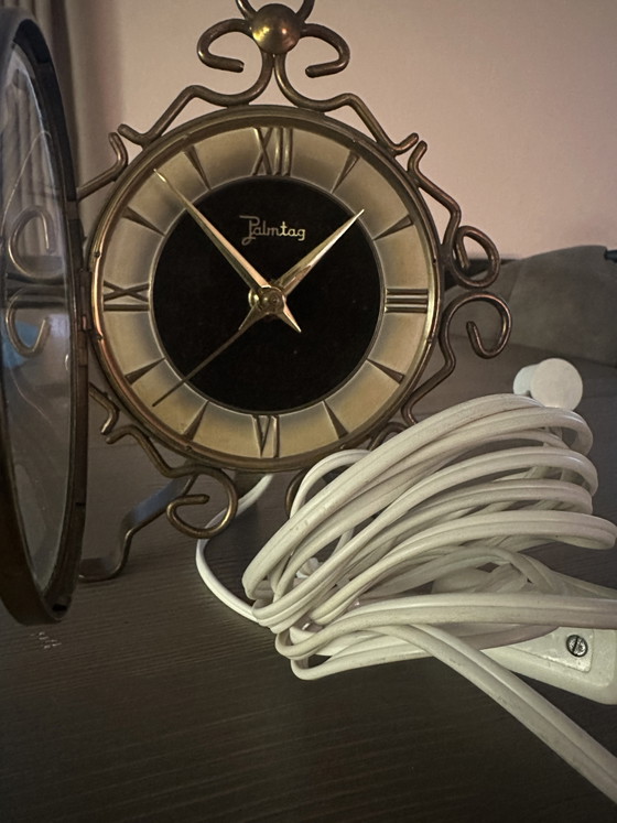 Image 1 of Horloge de table en laiton style Jacob Palmtag vintage, style moderne du milieu du siècle, années 50/60 (occasion)
