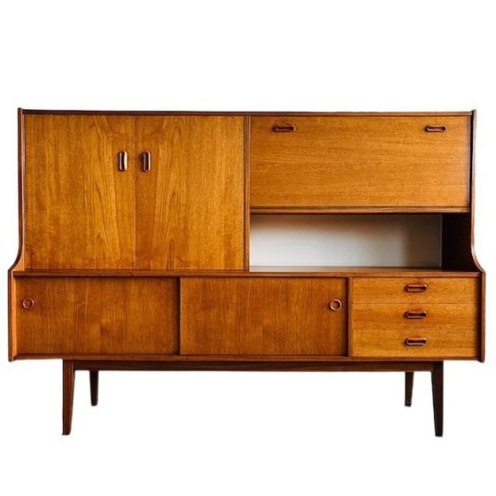 Image 1 of Vintage Mid-century Deens design highboard kast vintage teak 1960's