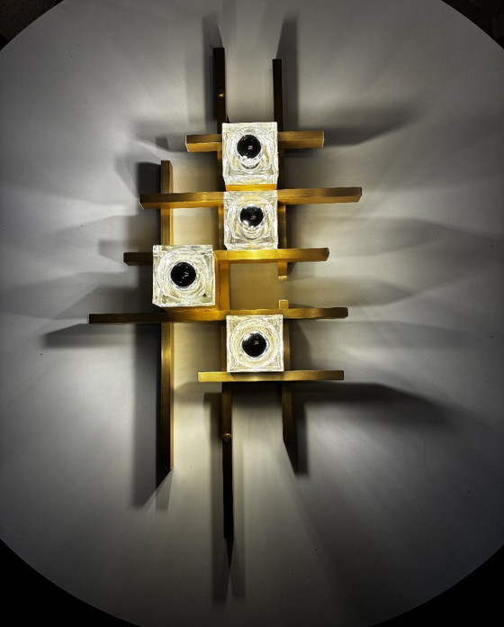 Image 1 of Große Wandleuchte • Gaetano Sciolari • Murano • Weltraumzeitalter • 1970