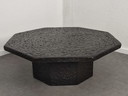 Mesa de centro brutalista de fibra de piedra de los años 70