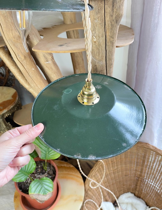 Lampada Portatile Vintage in Acciaio Smaltato Verde Personalizzabile – Illuminazione, Industrieel (photo 2 of 14)
